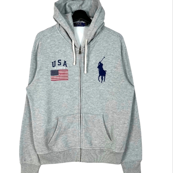Polo Ralph Lauren USA Big Logo Zip Up Hoodie